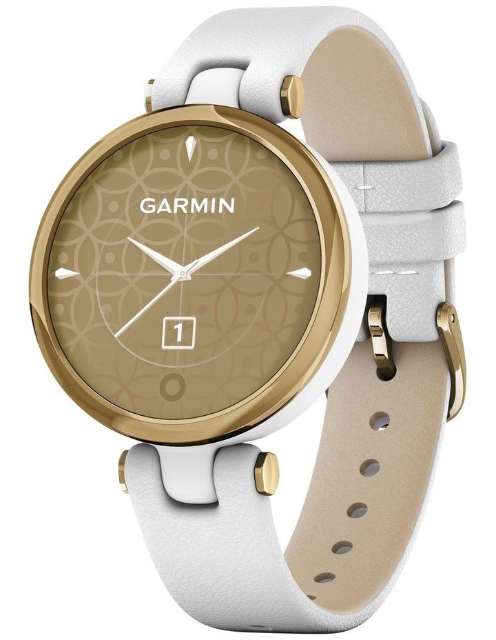 Garmin Lily 'Classic Edition' Smartwatch Light Gold/White Leather Band