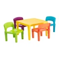 Gem Toys Kids Plastic 5-Piece Table & 4 Chairs Set in Multicoloured Assorted