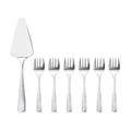 Maxwell & Williams Wayland Cake Server & Fork Set 7 Piece in Silver