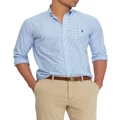 Polo Ralph Lauren Classic Fit Checked Stretch Poplin Shirt in Blue L