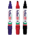 Artline 90 Permanent Marker 5mm Chisel Nib 3 Pack in Multi Assorted