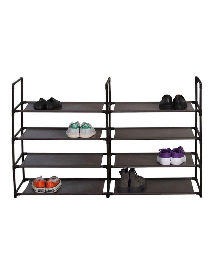 BOXSWEDEN Durable 8 Tier Stackable Standing Shoe Storage in Black