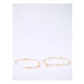 Piper Beaded Bracelet Set With Pearls 2 Pack in Blush