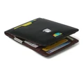 La Enviro Yamba Vegan Minimalist Slim Bifold Front Pocket Wallet in Black/Brown Two Tone
