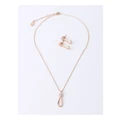 Trent Nathan Cherish Rose Gold Plated Necklace & Earring Gift Box Set in Rose