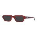 Prada 0PR 02ZS Polarised Sunglasses in Etruscan Stone Red