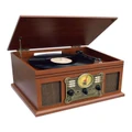 Lenoxx Vinyl, Bluetooth + CD Player in 1 Retro Music Centre All Music Formats Natural
