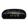 Lenoxx Alarm Clock & Radio with Green LED Time Numbering in Black