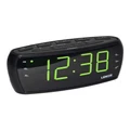 Lenoxx Large Number Alarm Clock & AM/FM Radio, Bold Green LED Time Screen in Black