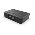 Lenoxx 2in1 10W Wireless Fast Charging Bluetooth/FM Radio Alarm Clock with USB/AUX in Black