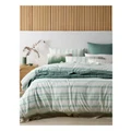 Australian House & Garden Walter Tencel Linen Block Quilt Cover Set in Morning Mist Blue Queen