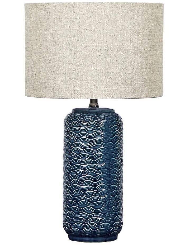 Cooper & Co Mirage Modern Ceramic Table Lamp 63.5cm in Blue/Cream Blue