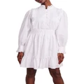 Y.A.S Siv Long Sleeve Cotton Dress in Bright White XS