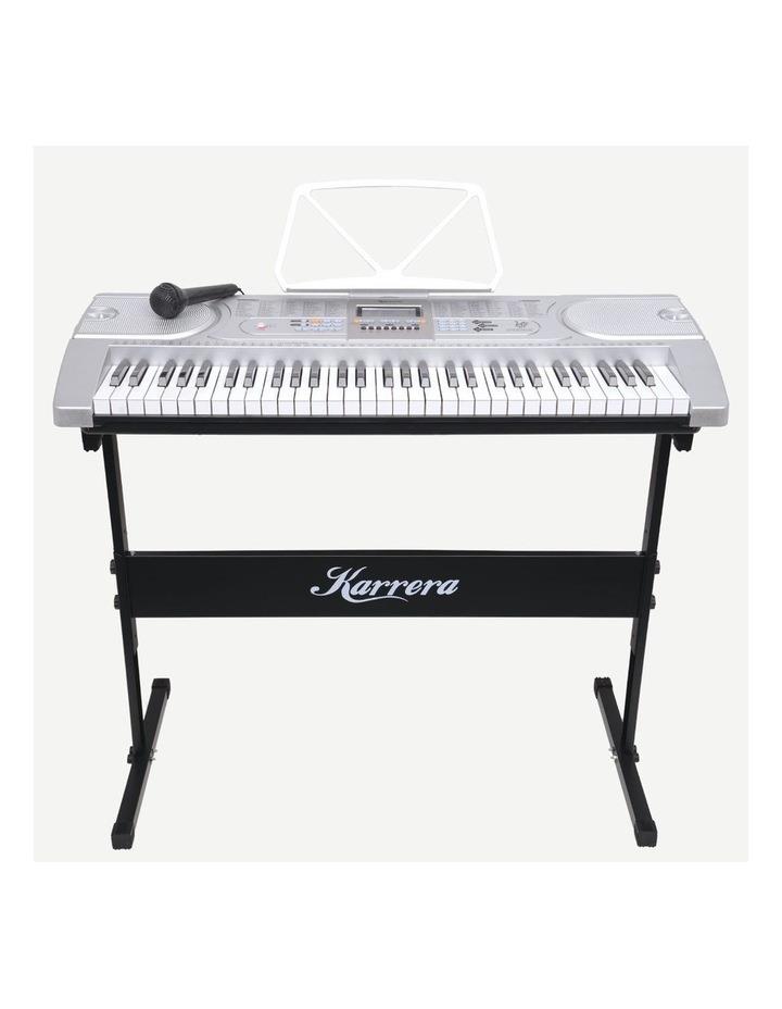 Karrera Karrera 61 Key Electronic Keyboard Teaching Piano Electric With Music Stand Silver