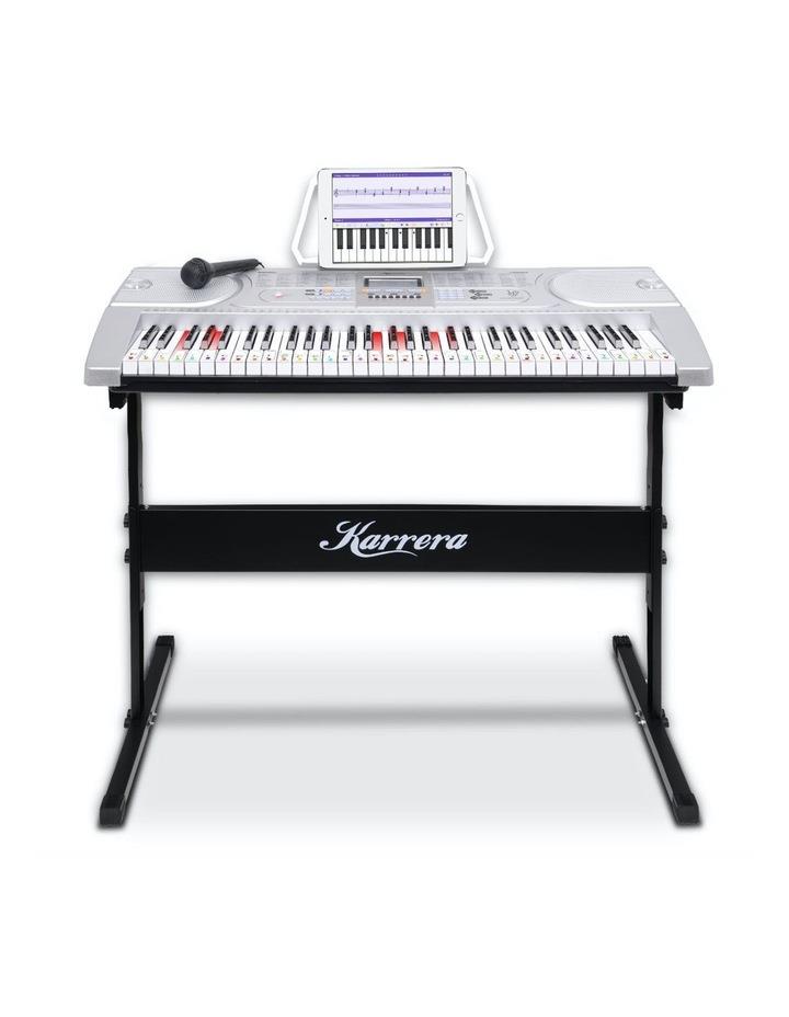 Karrera Karrera 61 Led Key Electronic Keyboard Teaching Piano Electric Music Silver