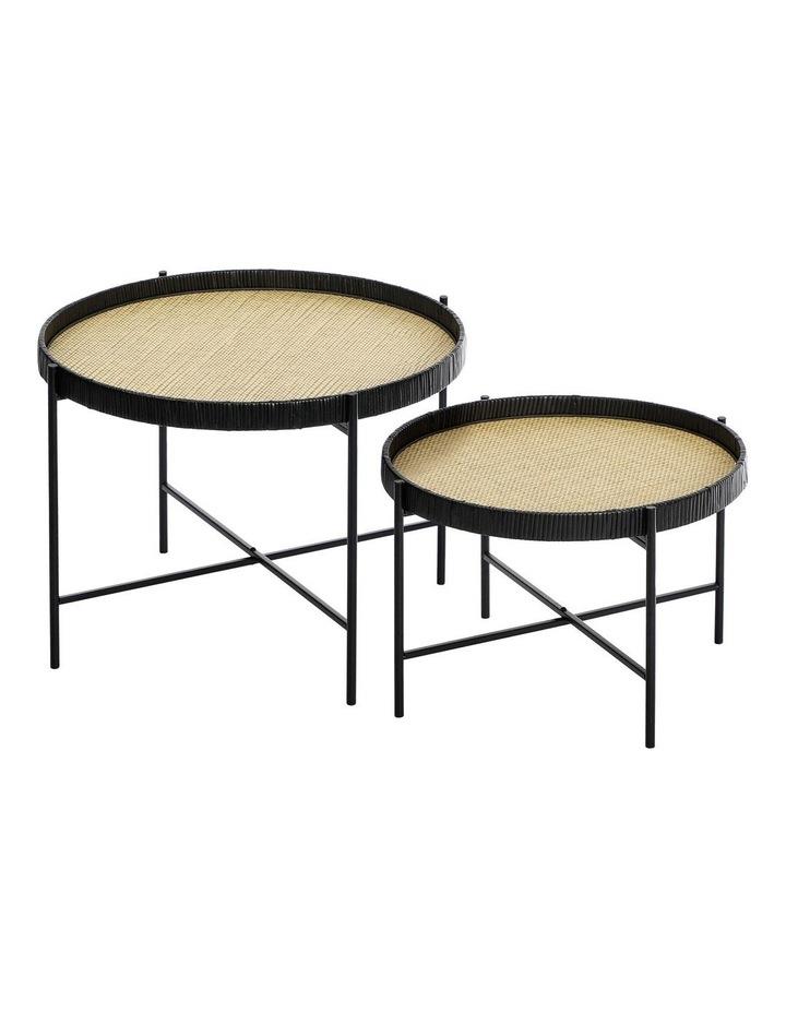 Cooper & Co Lindi Rattan Coffee Tables Set of 2 in Natural/Black Natural