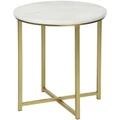 Cooper & Co Marble Ali Side Table in White/Gold White