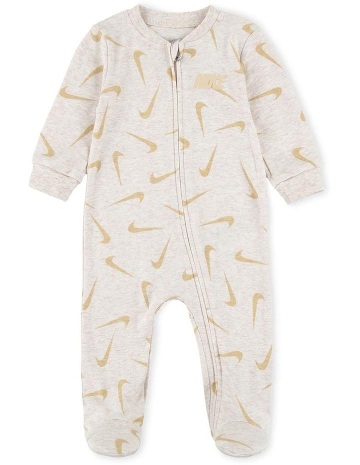 Nike Swooshfetti Footed Coverall in White 6-9 Months