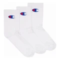 Champion Sports Crew Socks 3 Pack in White M