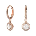 Swarovski Constella Drop Earrings Round Cut Pave Rose Gold-Tone Plated in White