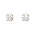 Swarovski Constella Stud Earrings Round Cut Rose Gold-Tone Plated in White