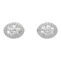 Swarovski Constella Stud Earrings Round Cut Pave Rhodium Plated in White