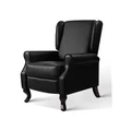 Artiss Recliner Armchair Lounge in Black Leather Black