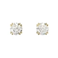 Swarovski Constella Stud Earrings Round Cut Gold-Tone Plated in White