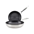 Circulon S-Series Nonstick Stainless Steel Induction Frypan Twin Pack 20cm/26cm Silver