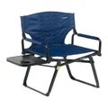 CARIBEE 90cm Aluminium Folding Directors Chair with Side Table in Navy