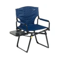 CARIBEE 90cm Aluminium Folding Directors Chair with Side Table in Navy