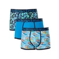 Mitch Dowd Men's Surfing Roos Mid Fit Trunks 3 Pack in Multi Blue M