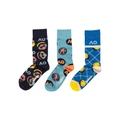 Australian Open AO x Foot-ies Gift Can 3 Pack Socks in Multi Assorted One Size