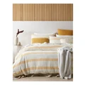 Australian House & Garden Lagoon Cotton Gauze Stripe Quilt Cover Set in Yellow Double