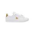 Lacoste Carnaby Pro Leather Sneaker in White/Gold White 3