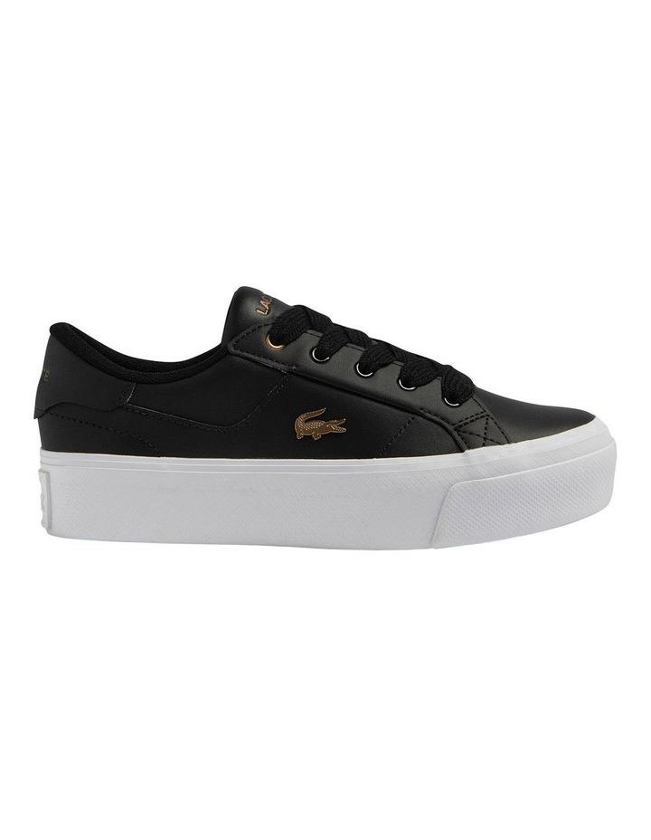Lacoste Ziane Platform Leather Sneaker in Black Blk/White 5