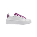 Lacoste Carnaby Platform Leather Sneaker in White/Purple White 4