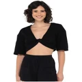 Rusty Somewhere Twisted Reversible Top in Black 6
