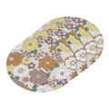Ladelle Round Floral Habitat Hardboard Placemat 4 Pack in Multi Assorted
