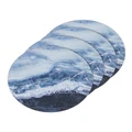 Ladelle Round Marble Hardboard Placemat 4 Pack in Blue