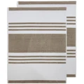 Ladelle Lennox Terry Kitchen Towel 2 Pack in Stone