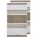 Ladelle Lennox Terry Kitchen Towel 2 Pack in Stone