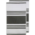 Ladelle Lennox Terry Kitchen Towel 2 Pack in Gum Black