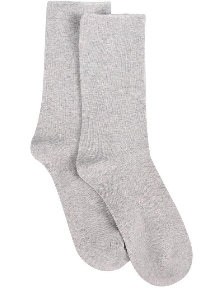 Levante Comfort Top Crew Length Socks in Grey Marle One Size
