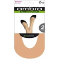 Ambra Ecostyle Bamboo Footlet 2 Pair Socks in Natural One Size