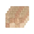 Ladelle Terracotta Tiles Hardboard Rectangle Placemat 4 Pack in Brown