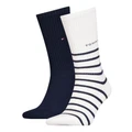 Tommy Hilfiger Stripe Sport Socks 2-Pack in Black White One Size