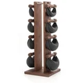 NOHrD Wooden Swing Tower 9-Pieces Hand Crafted Weight Set in Walnut