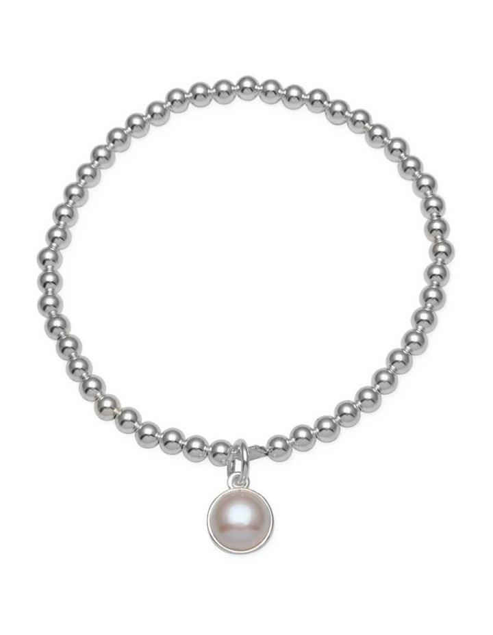 Von Treskow Stretchy Bracelet with Pearl in Silver