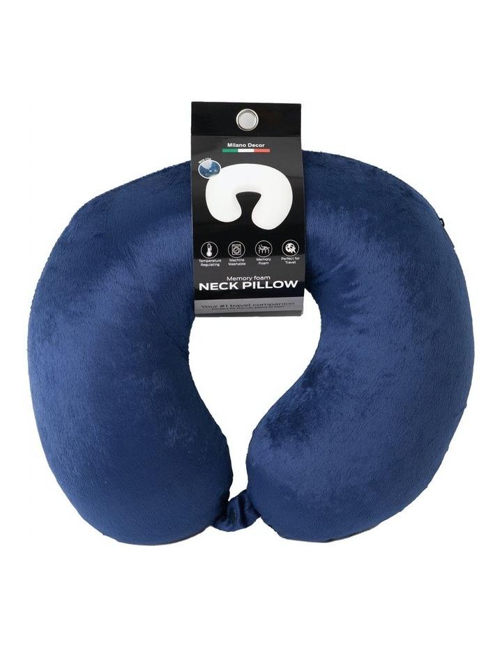 Milano Decor Memory Foam Travel Neck Pillow With Clip Cushion Support in Soft Blue One Size